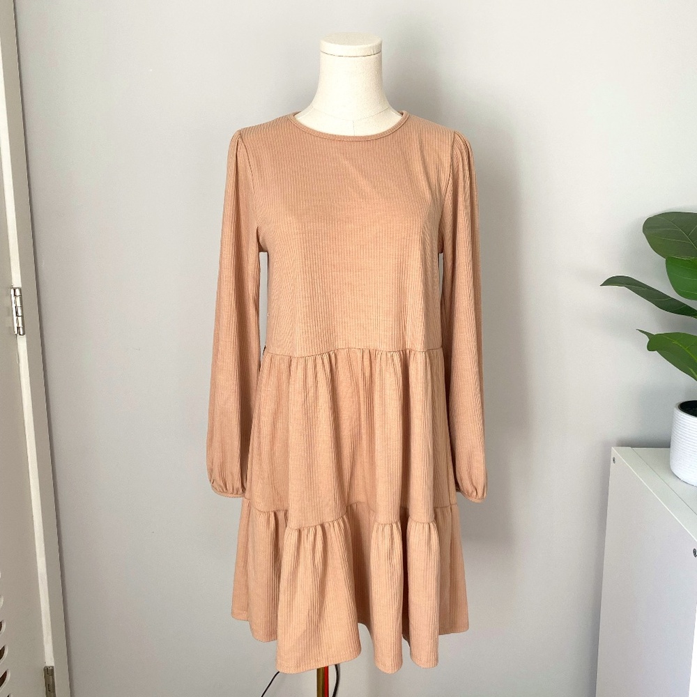 Tan Tiered Casual Dress